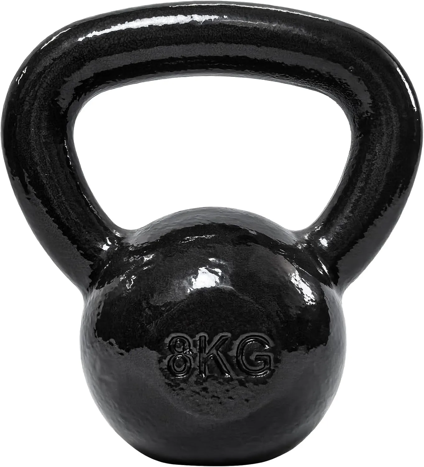 Amazon Basics Kettlebell en fonte 8 kg sur fond blanc